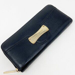 MICHAEL KORS | Black Leather Zip Top Wallet